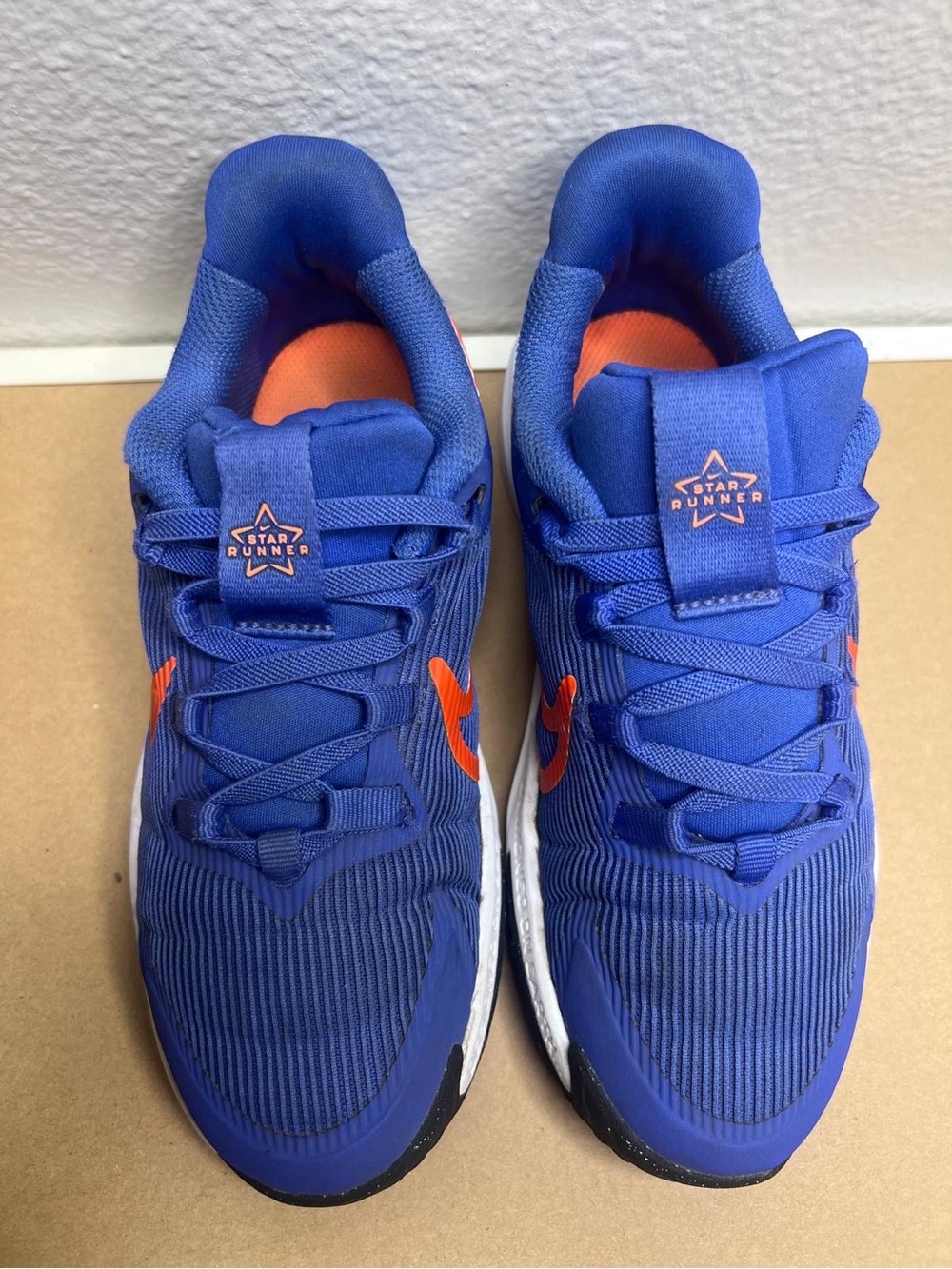 Nike Kids Royal Blue Sneakers with Orange Accents